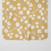 Aisy Daisy Baby Swaddle - Solid Colors, White Daisies, Name, Soft Blanket