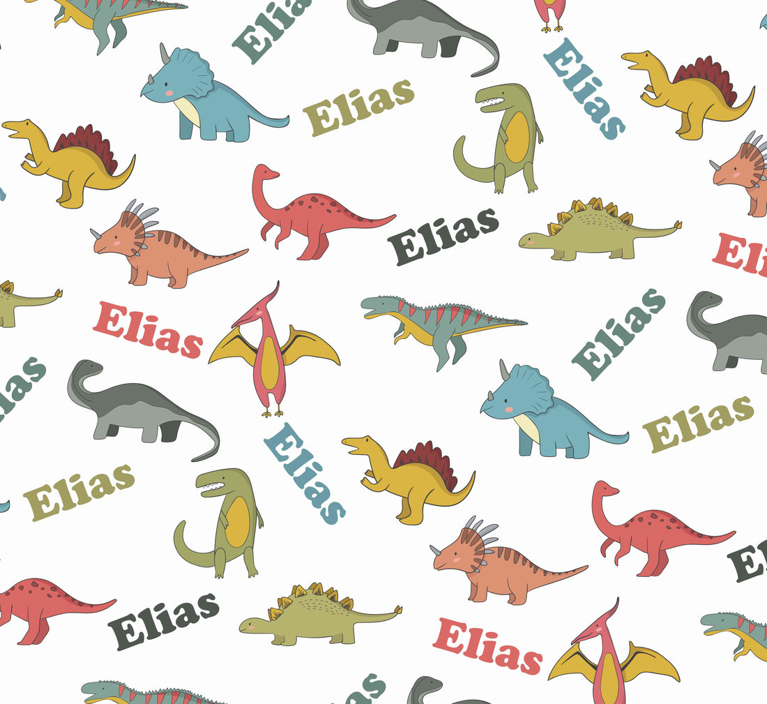 Personalized Colorful Dinosaur Throw Blanket for Boys