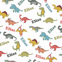 Personalized Colorful Dinosaur Throw Blanket for Boys