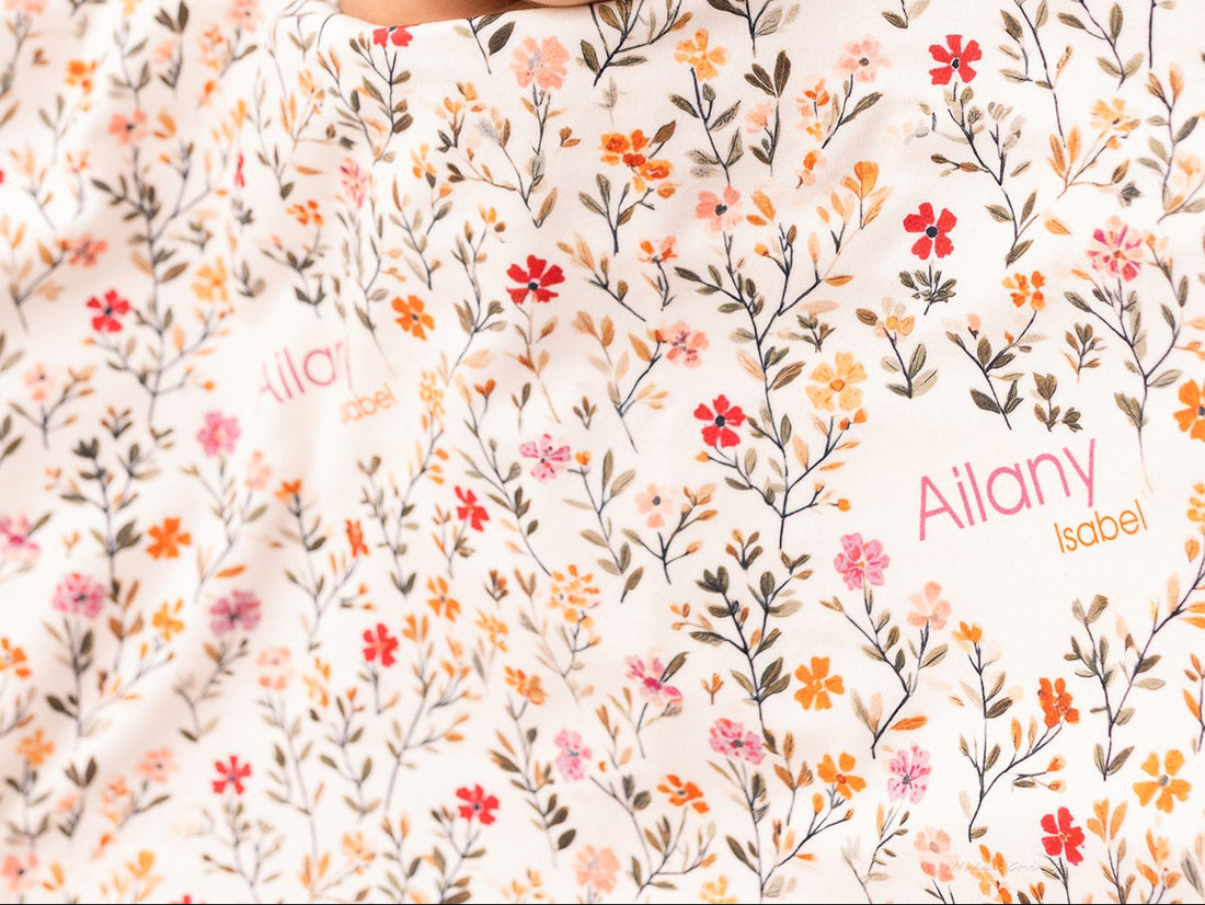 Fall Ditsy Floral Keepsake Baby Receiving Blanket with Satin Trim – Personalized Heirloom Gift (Copy)