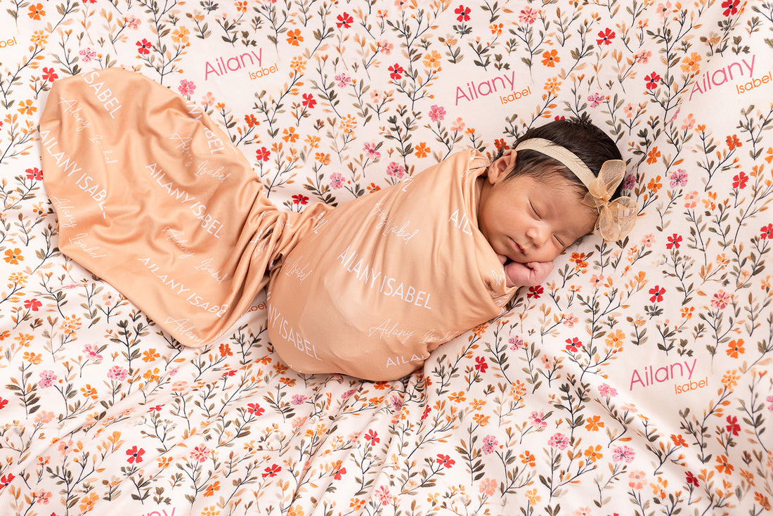 Fall Ditsy Floral Keepsake Baby Receiving Blanket with Satin Trim – Personalized Heirloom Gift (Copy)