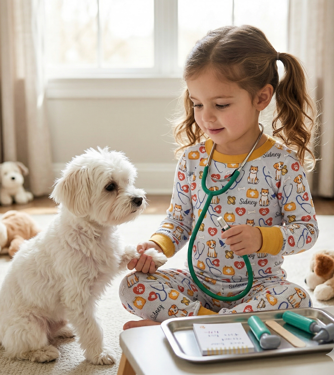 Veterinarian Kids Pajamas – Personalized Kids Pajamas With Custom Name, Soft Polyester Sleepwear