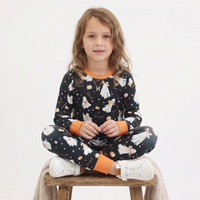 Halloween Pajamas Girls - Personalized Pumpkin Print PJs With Pink Bows (Copy)