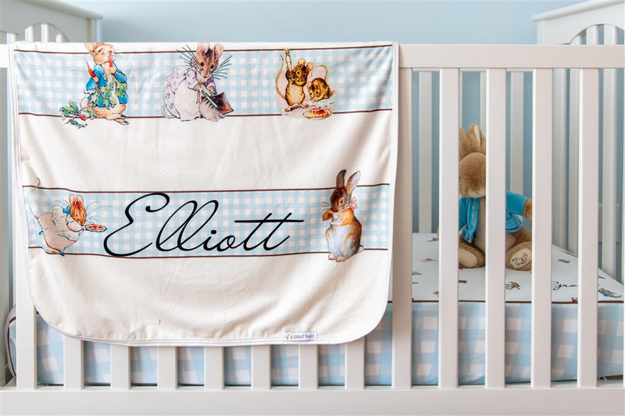 Classic Peter Rabbit Minky Stroller Blanket