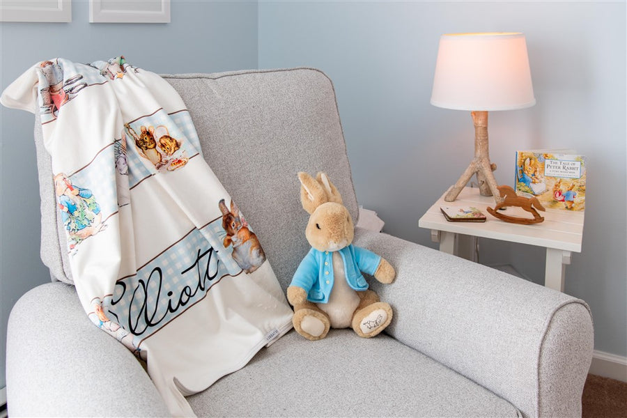 Classic Peter Rabbit Minky Stroller Blanket