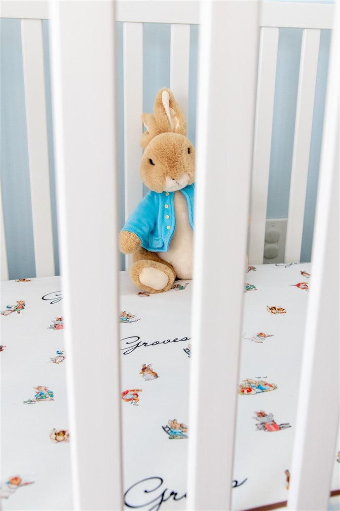 Classic Peter Rabbit Personalized Crib Sheet