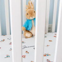 Classic Peter Rabbit Personalized Custom Crib Sheet