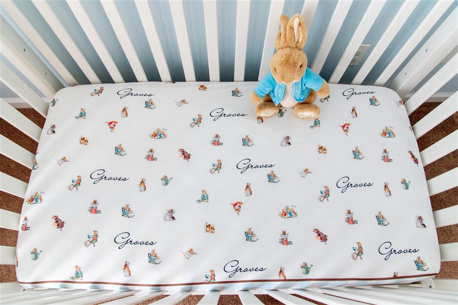 Classic Peter Rabbit Personalized Crib Sheet