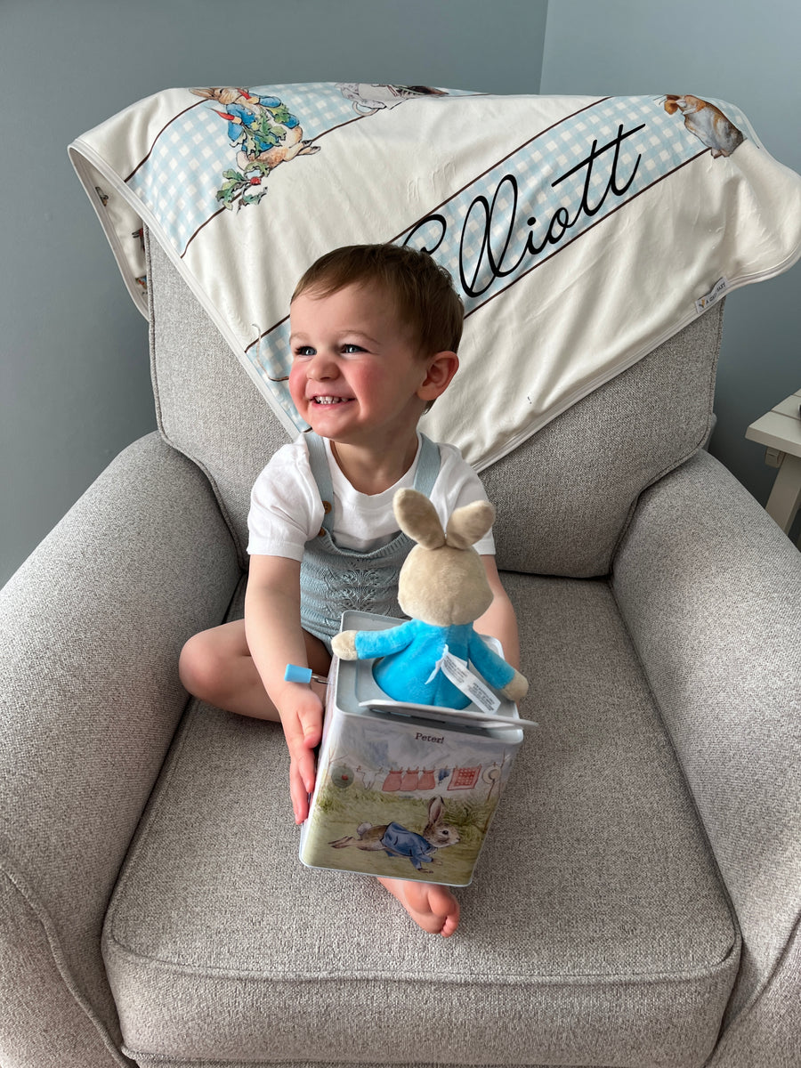 Classic Peter Rabbit Minky Stroller Blanket