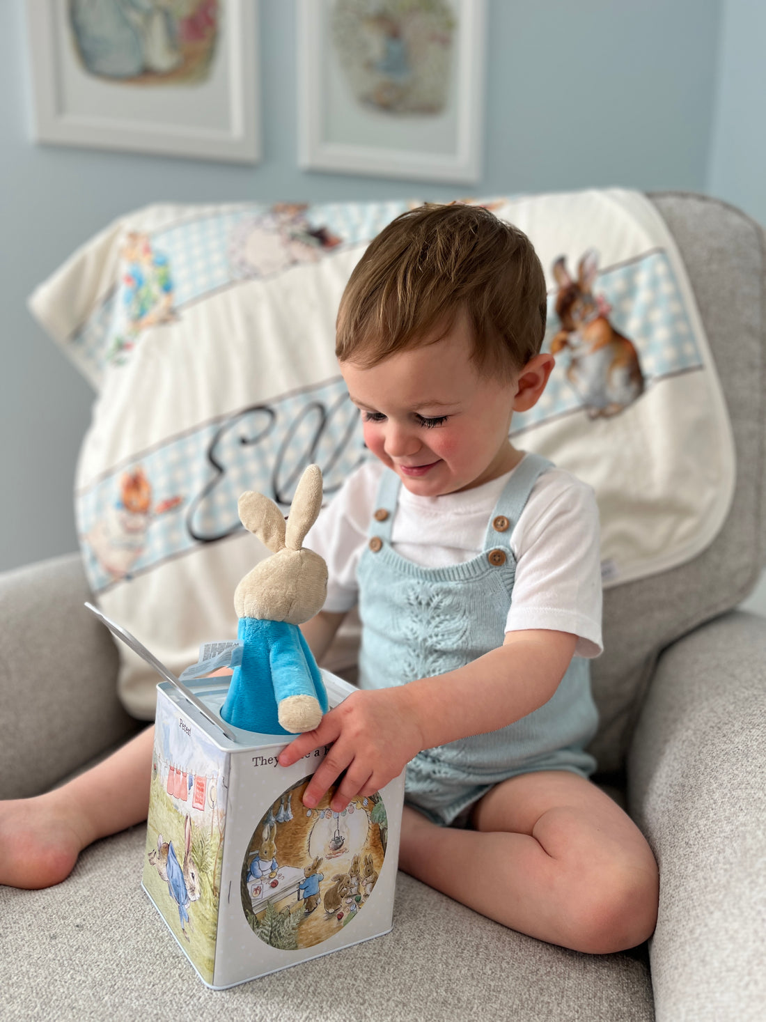 Classic Peter Rabbit Minky Stroller Blanket