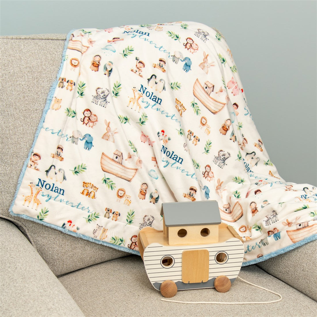 Noah's Ark Baby Deluxe Blanket
