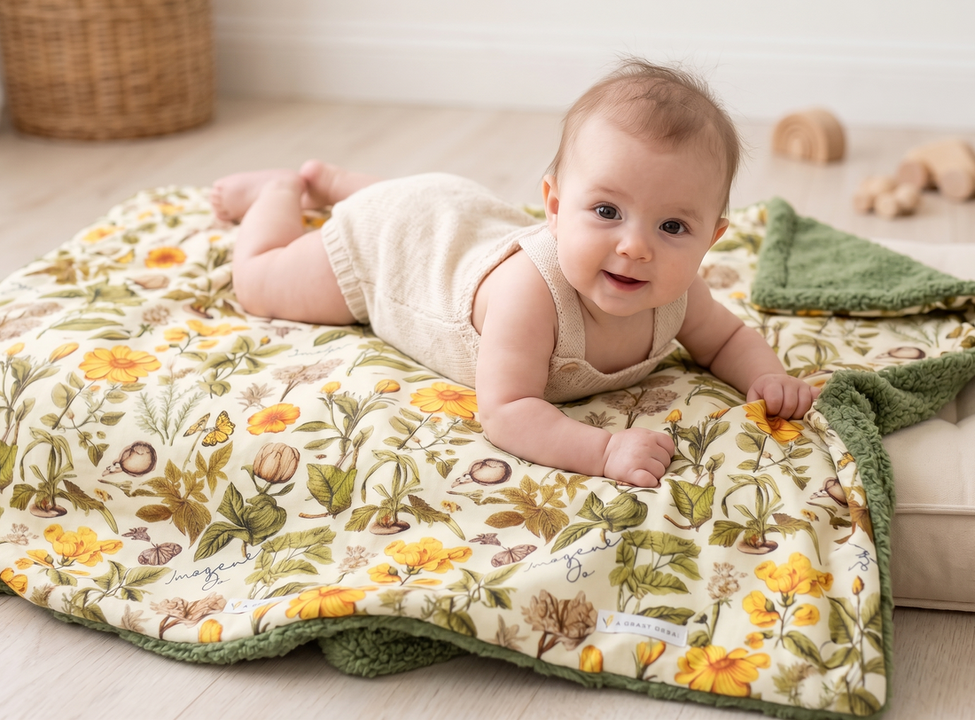 Minky Baby Blanket – Personalized Autumn Floral Cozy Nursery Throw for Fall