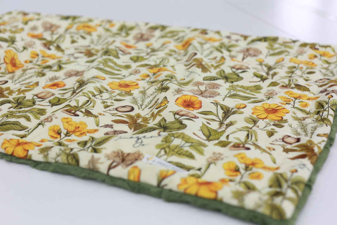 Minky Baby Blanket – Personalized Autumn Floral Cozy Nursery Throw for Fall