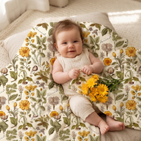 Minky Baby Blanket – Personalized Autumn Floral Cozy Nursery Throw for Fall