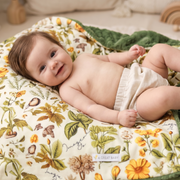 Minky Baby Blanket – Personalized Autumn Floral Cozy Nursery Throw for Fall