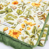 Minky Baby Blanket – Personalized Autumn Floral Cozy Nursery Throw for Fall