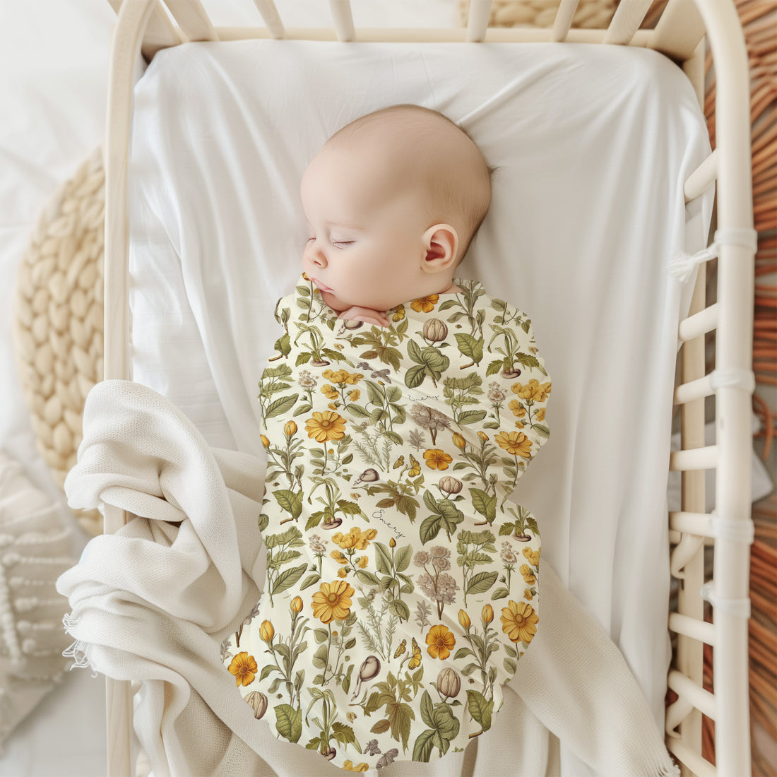 Harvest Floral Personalized Stretchy Swaddle Blanket