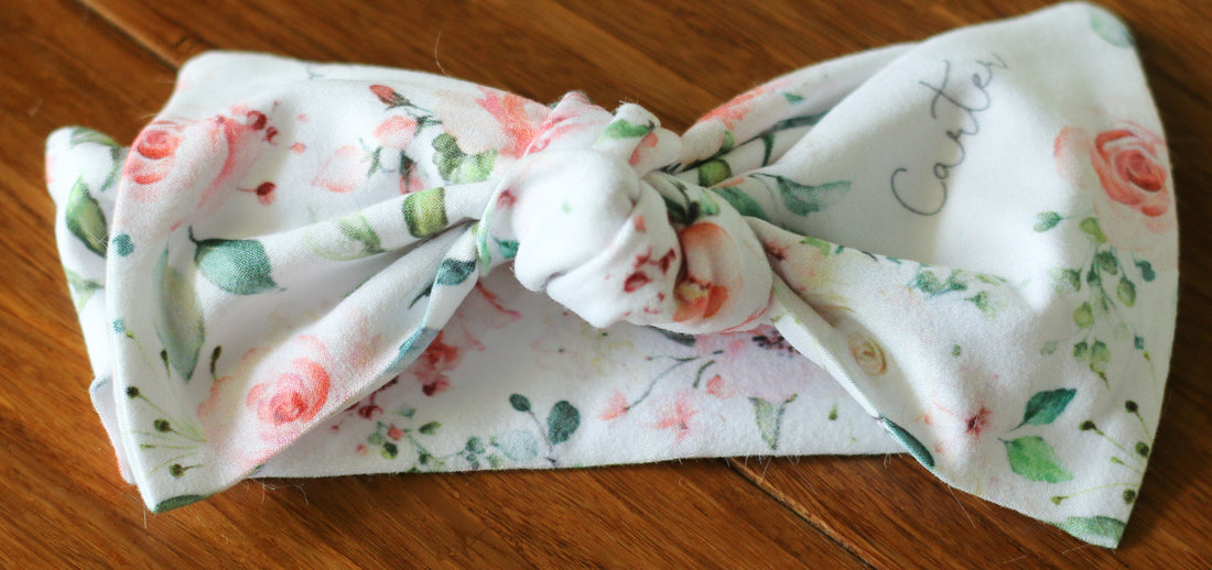 Personalized Baby Blanket – Vintage Pink Roses Floral Receiving Blanket with Satin Trim