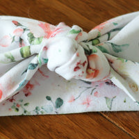 Personalized Baby Blanket – Vintage Pink Roses Floral Receiving Blanket with Satin Trim