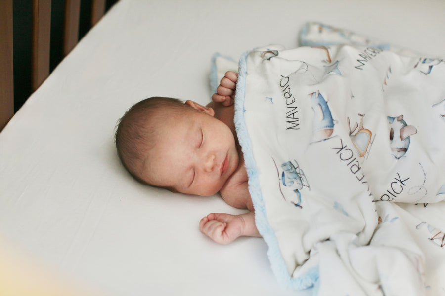 Personalized Minky Baby Deluxe Blankets