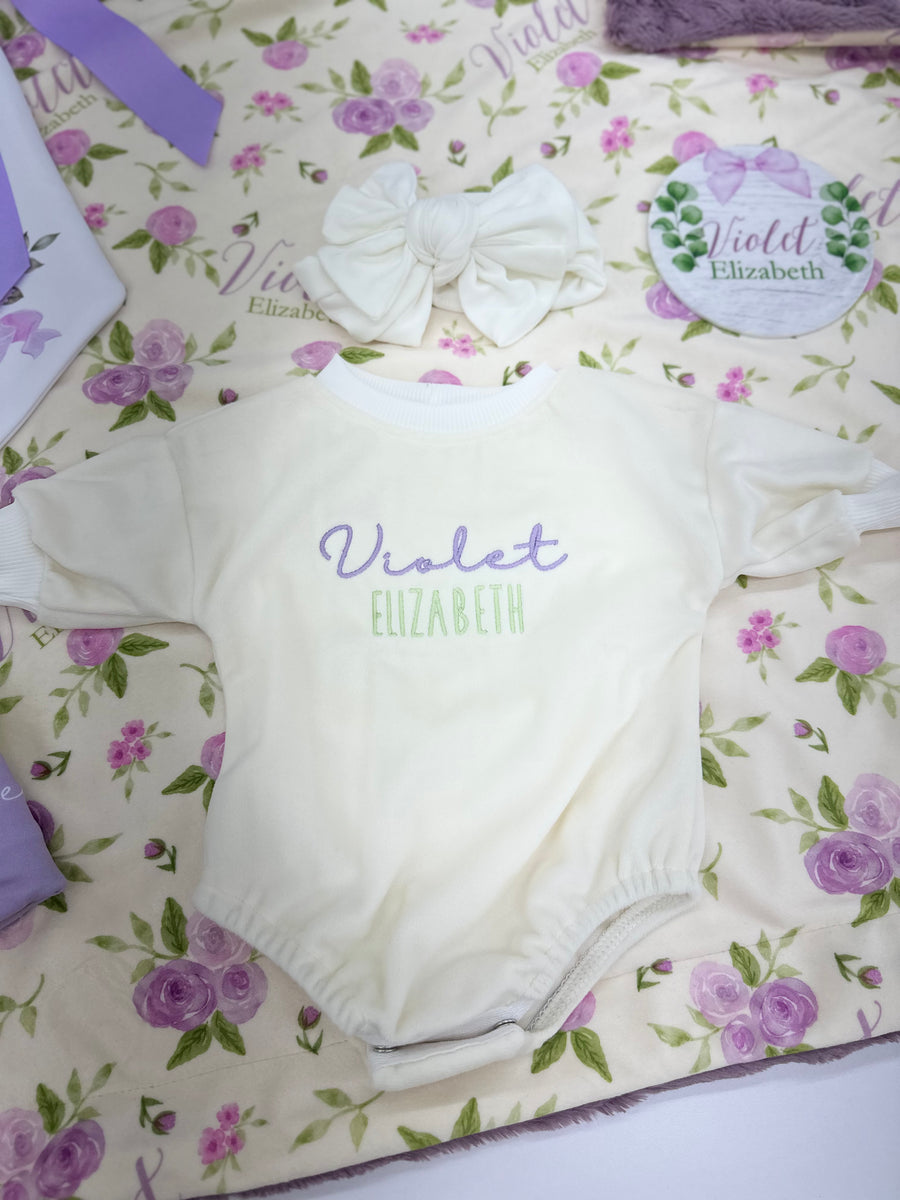 Minky Bubble Suit For Baby Custom With Embroidery Name