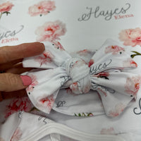 Pretty Peony Floral Knotted Baby Gown