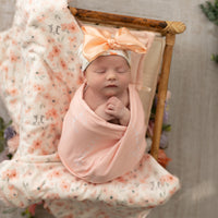 Peach Blossom Baby Deluxe Blanket - Personalized Minky Fur