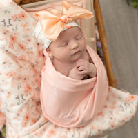 Peach Blossom Baby Deluxe Blanket - Personalized Minky Fur