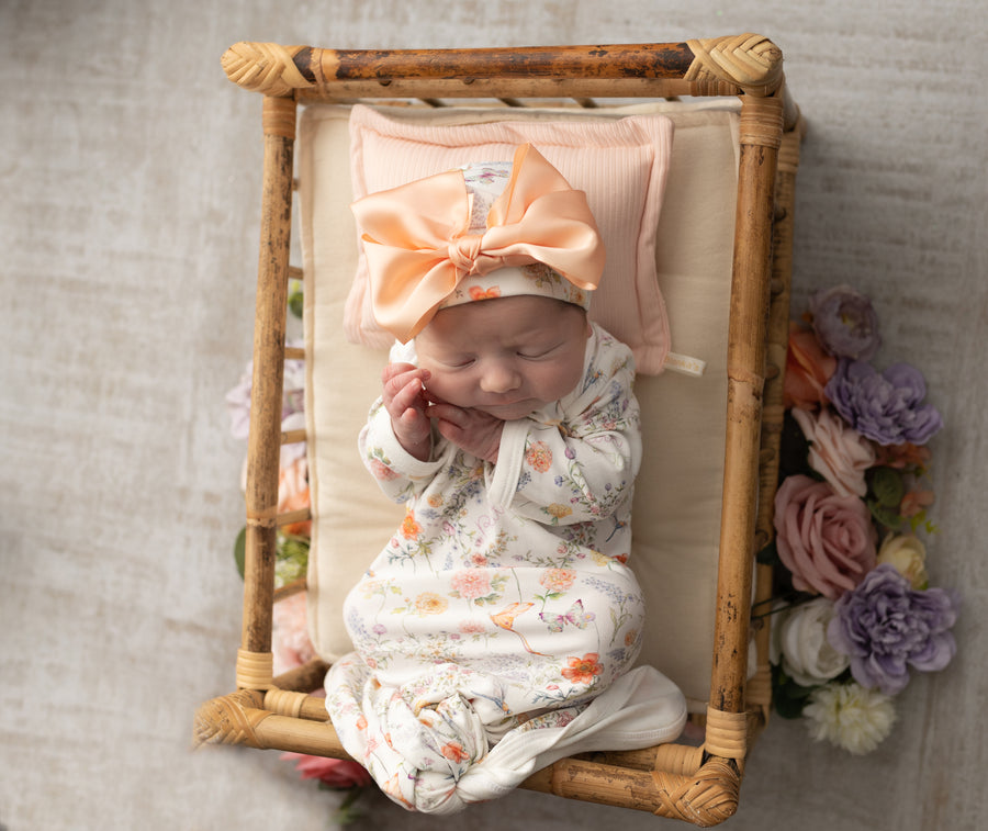 Bailey Spring Baby Gown Personalized Floral Print