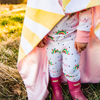 Whimsy Rainbow Girl Pajamas, Soft Jersey Knit PJ's