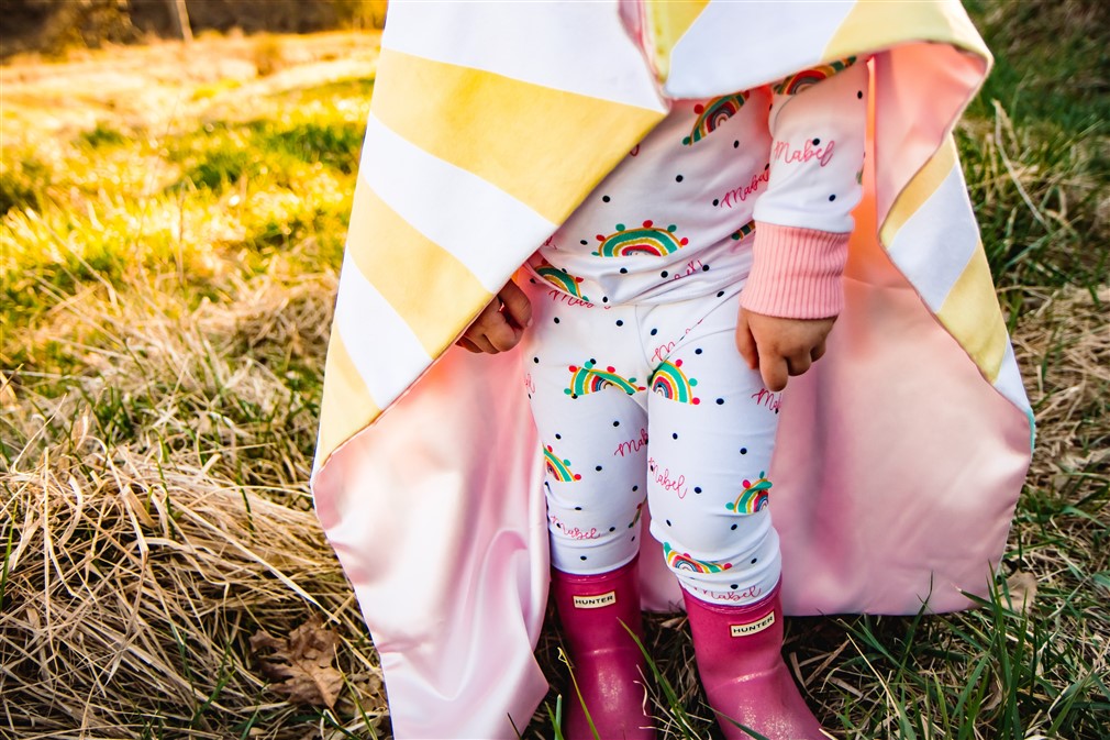 Whimsy Rainbow Girl Pajamas, Soft Jersey Knit PJ's