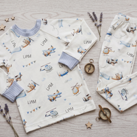 Airplane Pajamas Custom Made With Name Little Boy PJ's