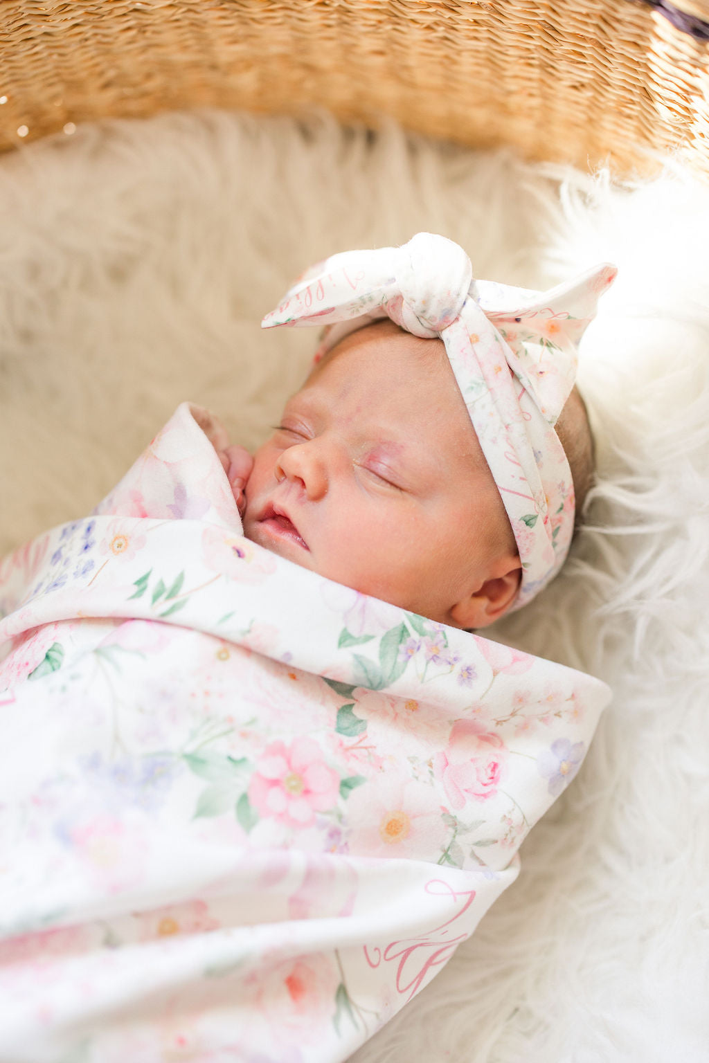 Personalized Baby Blanket – Pink Floral Baby Receiving Blanket With Satin Trim Edges Pretty In Pink