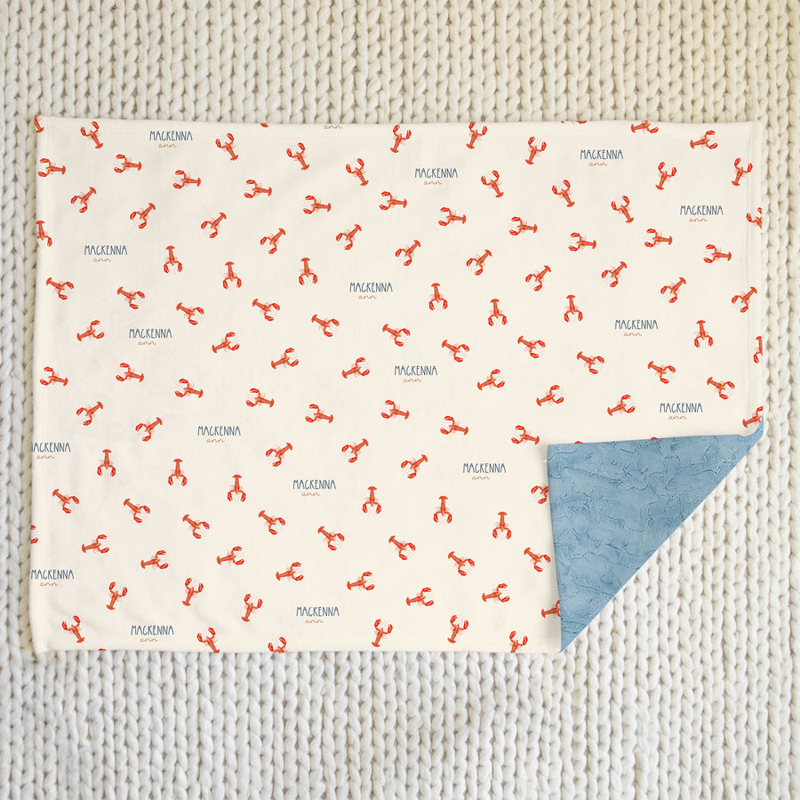 Little Lobsta Minky Baby Girl Blanket