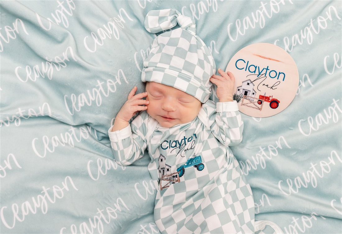 Newborn Gift Set Custom Baby Blanket Set