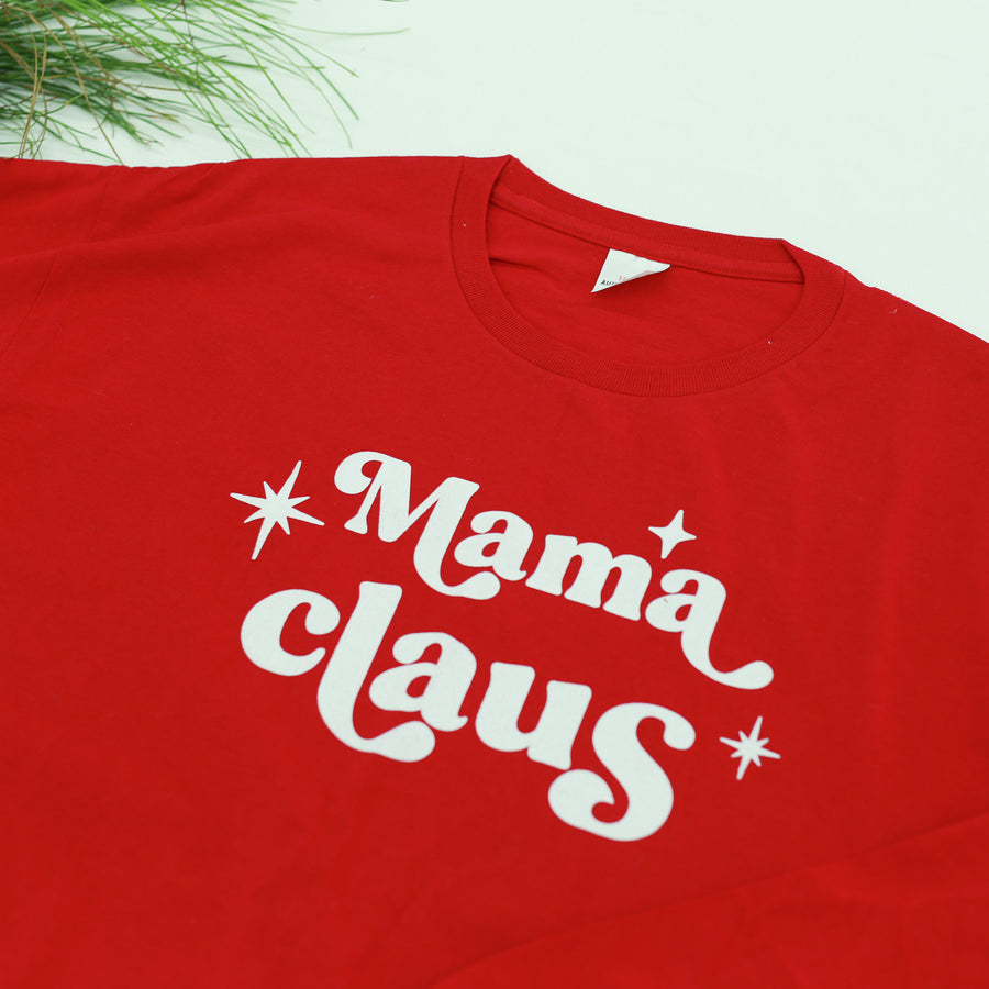 Mama clause design on Christmas pajamas. 