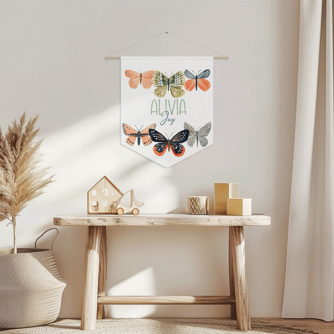 Maureen Butterflies Wall Banner for Little Girl's Bedroom