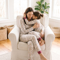 Mother and Daughter Matching Pajams Ditsy Fall Floral Pattern
