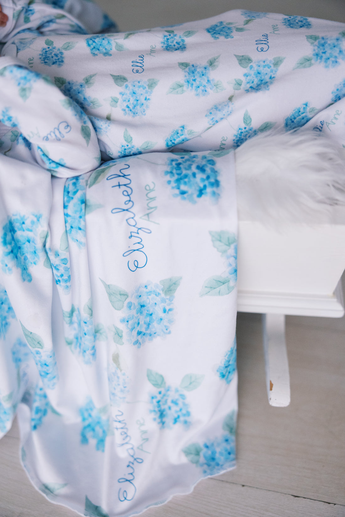 Baby Knotted Gown - Blue Floral Infant Baby Gown With Tie Bottom For Newborn Girls