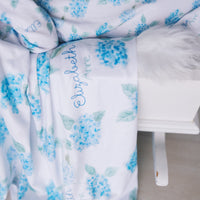 Baby Knotted Gown - Blue Floral Infant Baby Gown With Tie Bottom For Newborn Girls