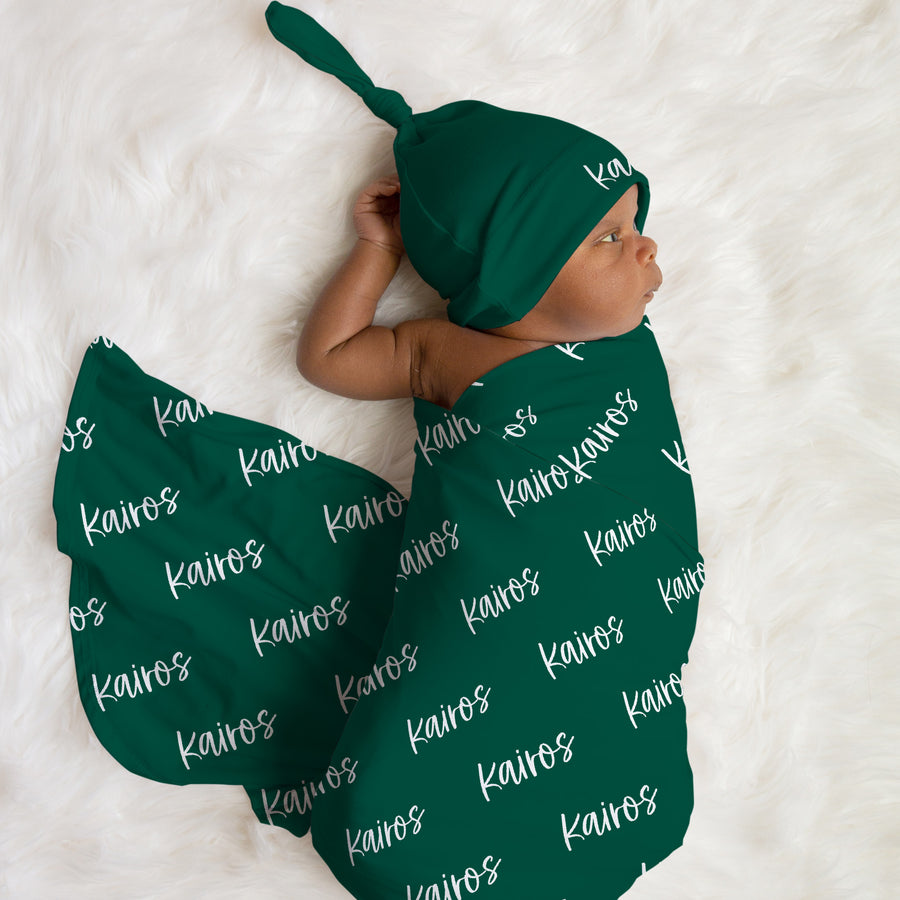 Carter Hunter Green Stretchy Swaddle