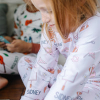 Football Pajamas For Boy and Girl Pink and Blue Personalized Football PJ's