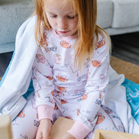 Football Pajamas For Boy and Girl Pink and Blue Personalized Football PJ's