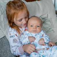 Football Pajamas For Boy and Girl Pink and Blue Personalized Football PJ's