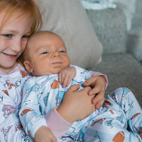 Football Pajamas For Boy and Girl Pink and Blue Personalized Football PJ's