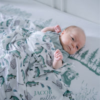 Personalized Baby Swaddle – Bass Fisherman Blanket | Soft Stretchy Knit Wrap