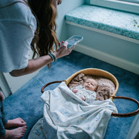 Personalized Baby Blanket – Luxury Silly Goose Boy Receiving Blanket With Satin Trim