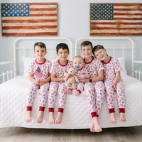 Patriotic Kids Pajamas For Boys and Girls 4th Of July Flag Personalized PJ's
