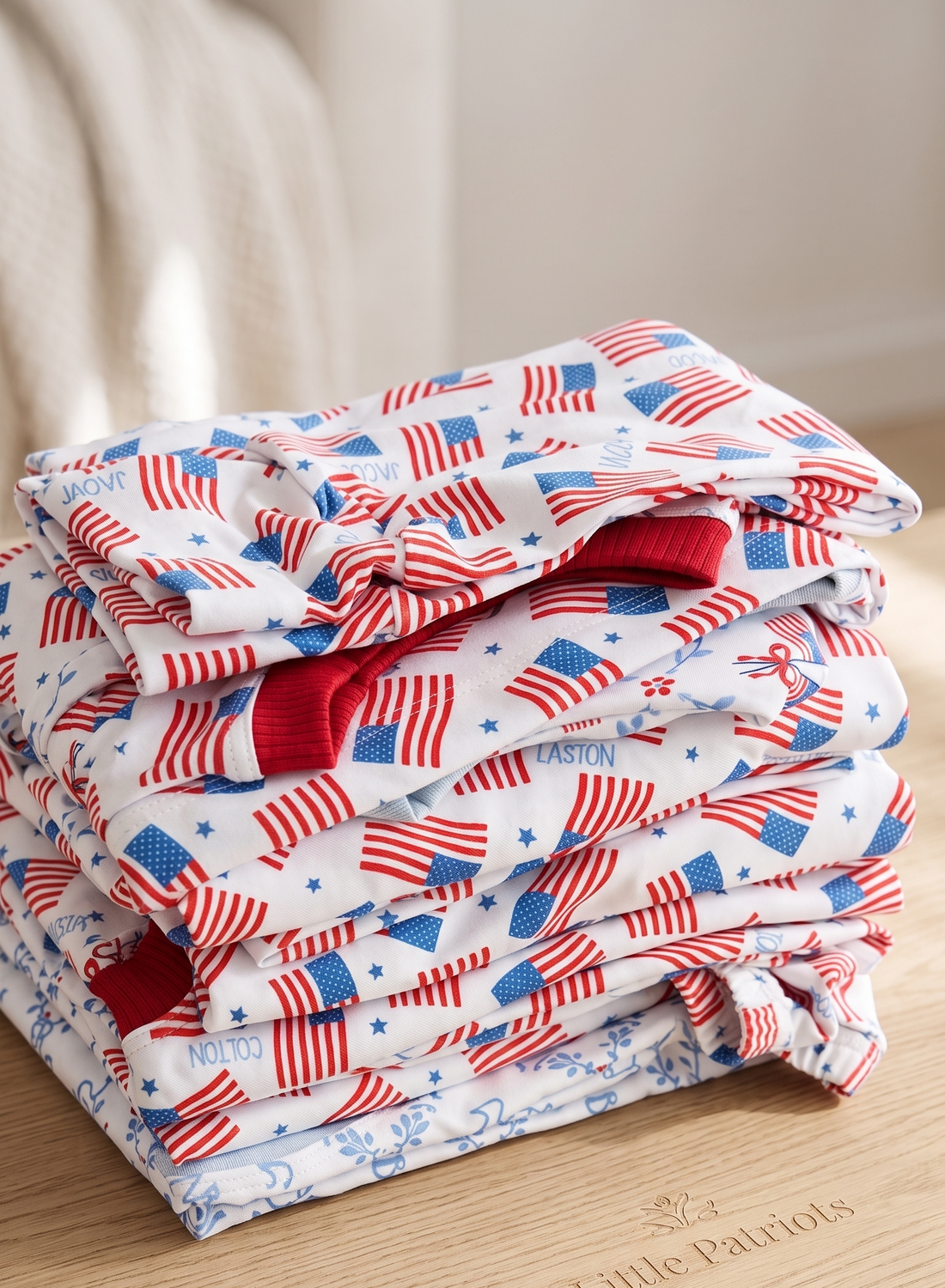 Patriotic Kids Pajamas For Boys and Girls 4th Of July Flag Personalized PJ's