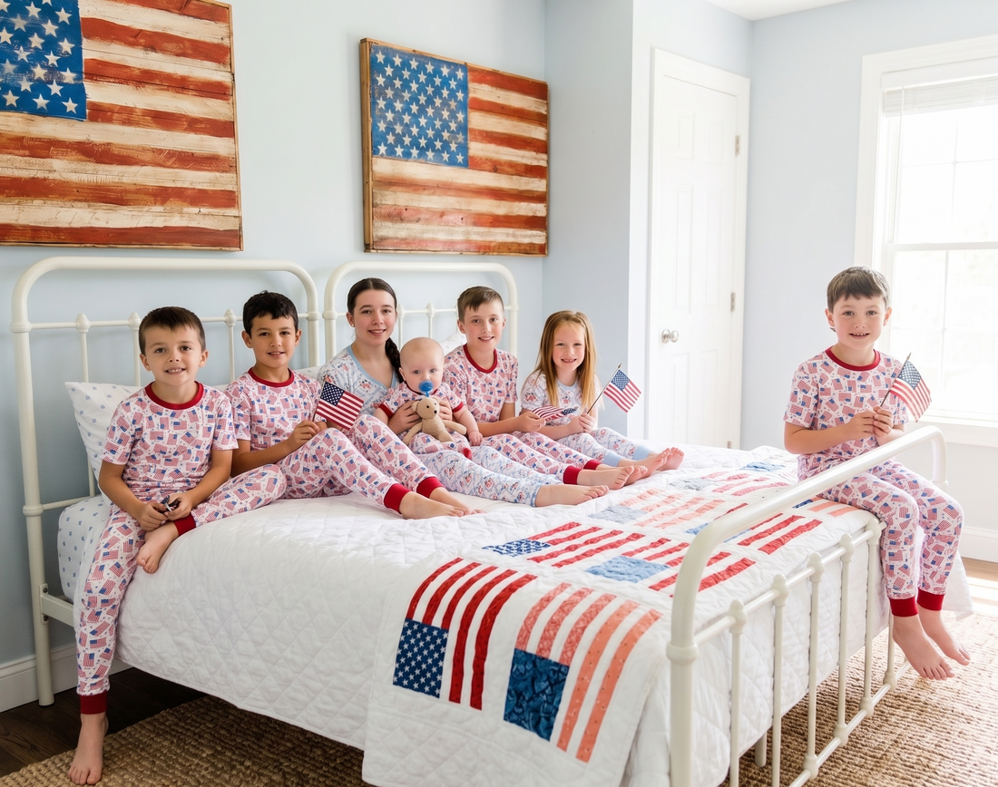 Patriotic Kids Pajamas For Boys and Girls 4th Of July Flag Personalized PJ's
